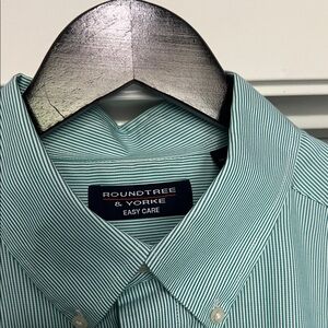 Roundtree & York Men's Teal Button-Up Shirt